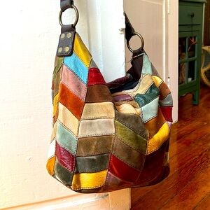 Lucky Brand Y2K leather patchwork shoulder bag